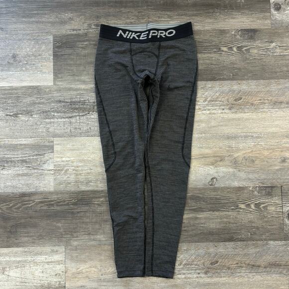 Nike Dri-Fit Pro Training Black Gray Men S Sporty Compression Baselayer‎ Legging - Picture 1 of 11